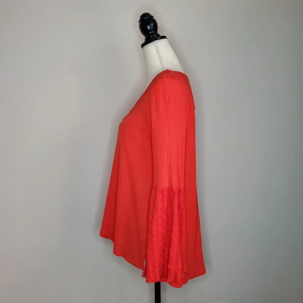 Free People Parisian Nights Red Top Small